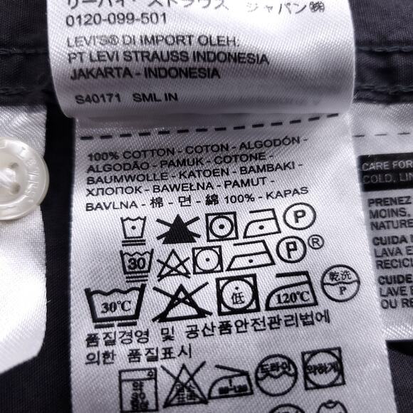 Levis Button Up Shirt Men S Black Short Sleeve Casual Streetwear Minimalist - Picture 11 of 12